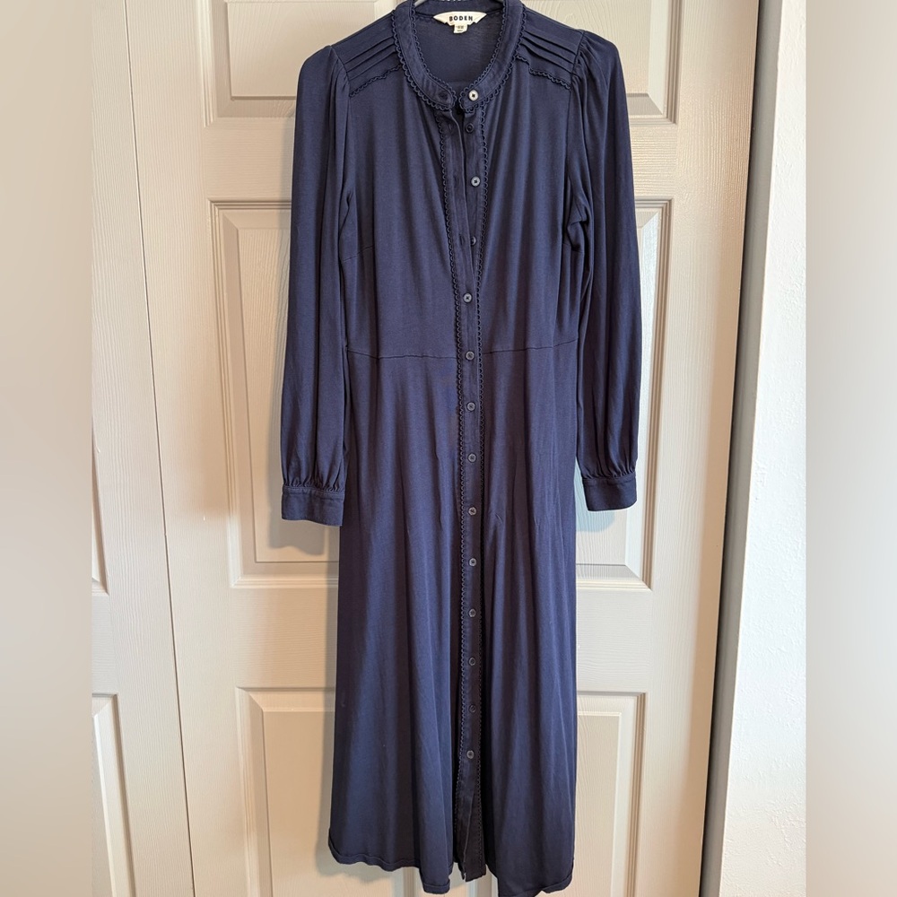 Boden Long Sleeve Navy Dress